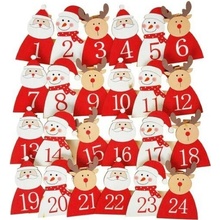 MFP Christmas adventný kalendár drevené štipce s číslami, motív vianočné figúrky 24ks