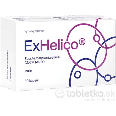 ExHelico s kmeňom kvasiniek Saccharomyces boulardii 60 kapsúl