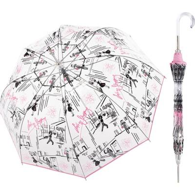 Doppler Lang fiber AC Transparent st. Tropez dámsky priehľadný palicový dáždnik