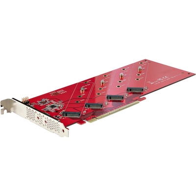 Startech Quad M.2 PCIe Adapter Card, x16 Quad NVMe or AHCI M.2 SSD to PCI Express 4.0, Up to 7.8GBps/Drive, For 2242/2260/2280/22110mm PCIe M-Key M2 SSDs, Bifurcation Required QUAD-M2-PCIE-CARD-B – Hledejceny.cz
