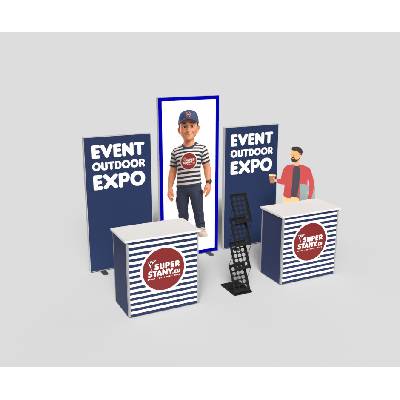 Výstavný stánok SET indoor, svetelné boxy, svetelný stolík a skladací stojan na letáky - PREMIUM