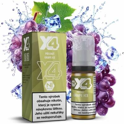 X4 Bar Juice SALT Chladivé hroznové víno (Grape Ice) 10 ml 10 mg