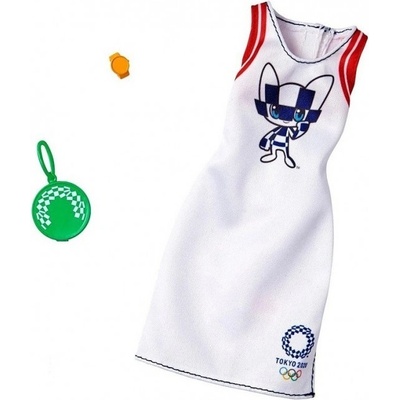 Mattel Barbie Olympiáda Tokyo 2020 bílé šaty GHX84