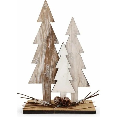 DECOLED Dřevěná dekorace na stůl stromečky 16 × 4,5 × 24,7 cm, stojící