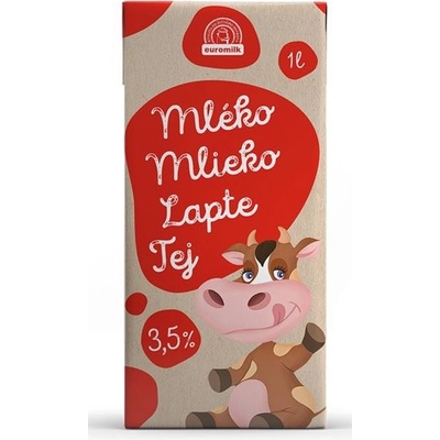 Euromilk Trvanlivé plnotučné mlieko 3,5% 1 l