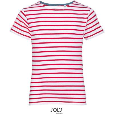 Sol's Collection tričko Miles Kids pruhované krátký rukáv dětské bílá/červená