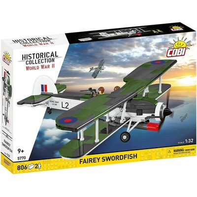COBI 5770 World War II Britské torpédové palubné lietadlo Fairey Swordfish 1:32