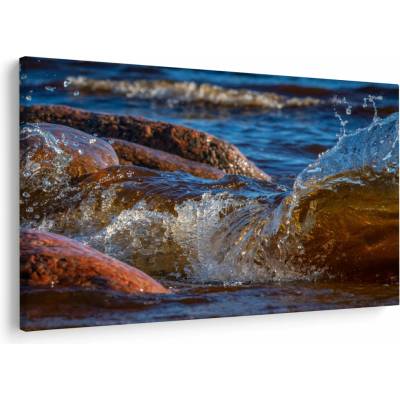 Detailný obraz - voda medzi kameňmi, jednodielne 150x100 cm