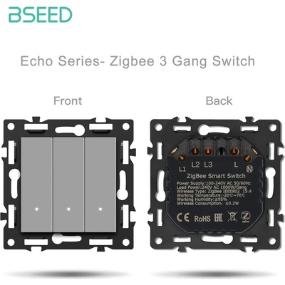 BSEED Smart Zigbee svetelný vypínač - Echo Click Sivá 3
