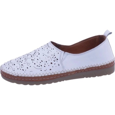 Effe Tre Shoes Effe Tre bílé dámské kožené letní mokasíny