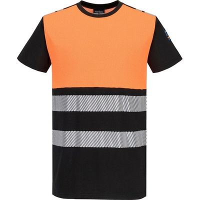Portwest tričko FR776 PW3 Modaflame Knit HVO Class 1 FR krátký rukáv Oranžová/černá 4XL