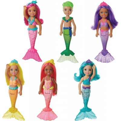 Mattel Barbie Chelsea mořská panna barevné zelené vlasy kluk