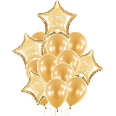 Balonky Praha Sada balónků na silvestr Happy New Year zlatá
