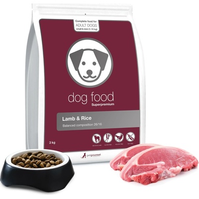 PetGourmet Superprémiové pro menší psy jehněčí 3 kg