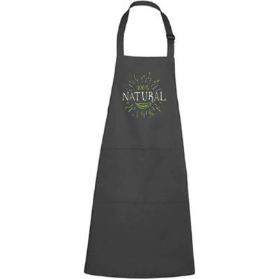 Dobrý Triko Zástěra s potiskem 100% natural Černá