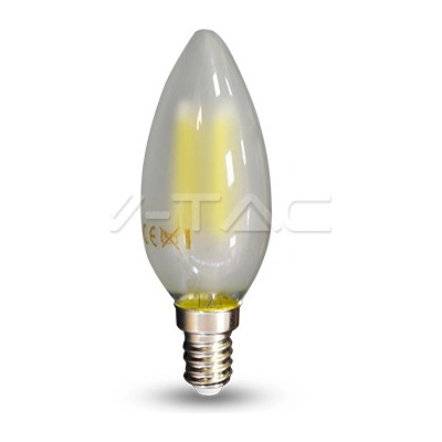 V-TAC E14 LED Retro Filament žiarovka 4W, sviečka, dymový efekt Studená biela