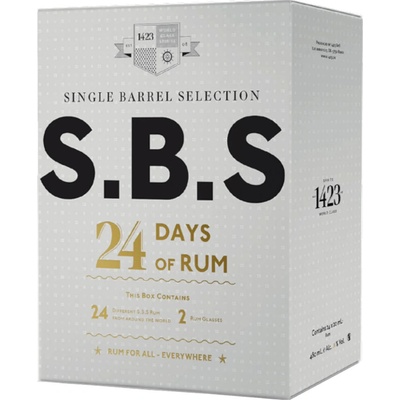 S.B.S Edition 1423 – World Class Spirit Rumový adventní kalendář 50,7% 24 × 0,02 l (dárkové balení 2 skleničky)