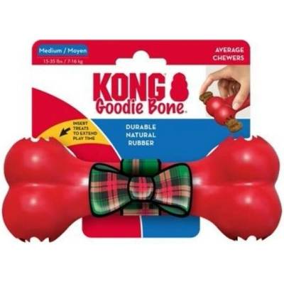 Kong vánoční Goodie gumová kost 18 cm