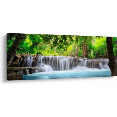 Obraz - Vodopád, modrý, jednodílný 100x40 cm