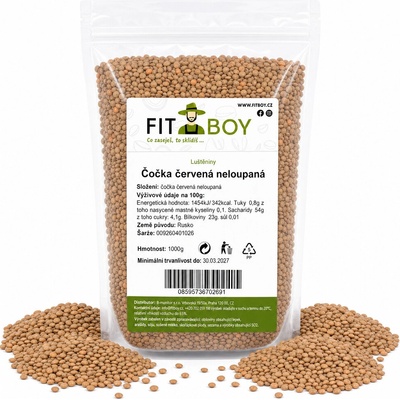 Fitboy Čočka červená neloupaná 1 kg