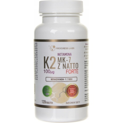 Progress Labs Vitamín K2 MK-7 z Natto 100 mcg 120 tabliet