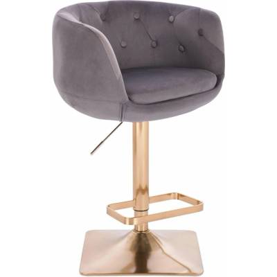 LuxuryForm Design Montana Velur na zlatej hranatej podstave / šedá
