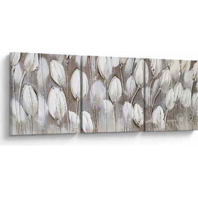 Obraz - Štruktúrované tulipány, trojdielne 120x40 cm