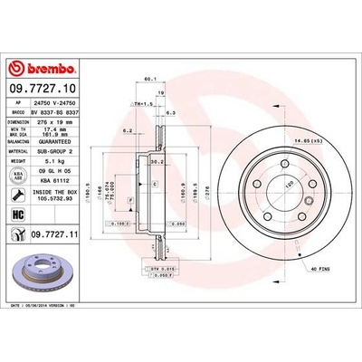 BREMBO Brzdový kotúč 09772711