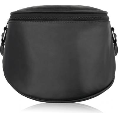 Abruzzo Priestranná kožená crossbody taška pre ženy čierna ABR-31