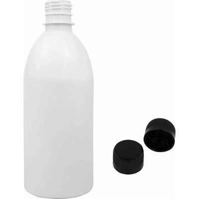 Tera Plastová lahvička bílá s černým uzávěrem 500 ml