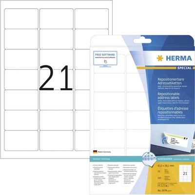 Herma 5074 63.5 x 38.1 mm papier biela 525 ks