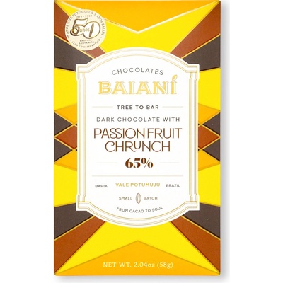 Baianí Chocolates 65% hořká Passionfruit Crunch Vale Potumuju 58 g