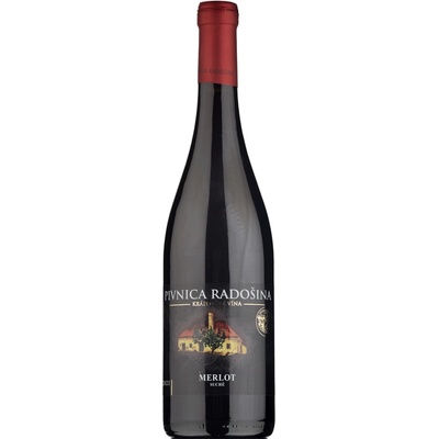 Pivnica Radošina Merlot 2021 suché 14% 0,75 l (čistá fľaša)