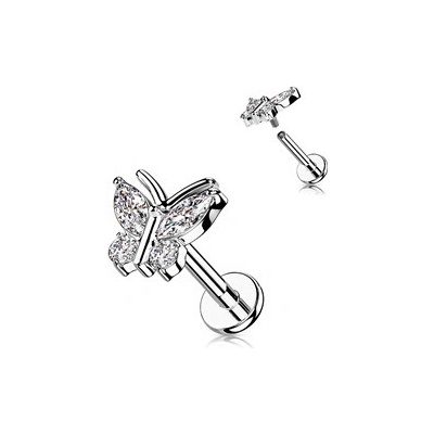Šperky4U piercing do brady motýlek LB1106ST-1208