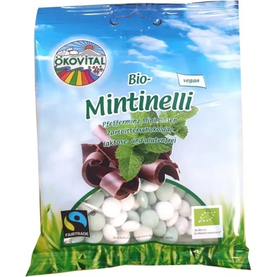 Ökovital Mintinelli Bio čokoládové dražé mátové 80 g