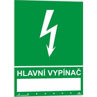 Traiva s.r.o Hlavní vypínač Verze: Samolepka 210 x 297 mm (A4) tl. 0.1 mm - Kód: 00313
