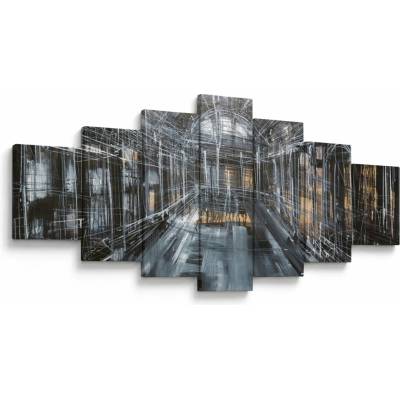 Obraz interiéru starej budovy, sedemdielne 210x100 cm