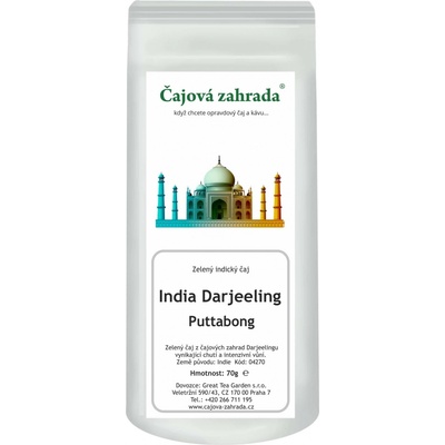 Čajová zahrada India Darjeeling Puttabong Green zelený čaj 0,5 kg