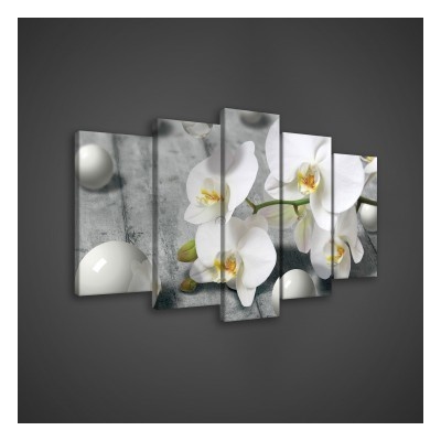 Obraz na plátne viacdielny - OB3560 - Biele kvety 100cm x 60cm - S17
