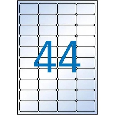 APLI Etikety, 48,5x25,4 mm, polyester, zaoblené rohy, APLI, priehľadné, 440 etikiet/bal