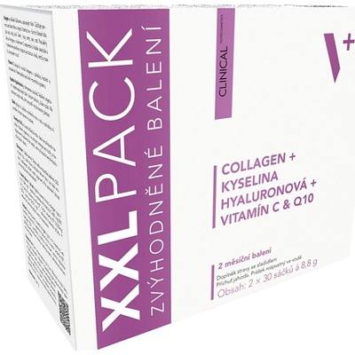 CLINICAL Collagen + kyselina hyalurónová + vitamín C a 2 x 30 vrecúšok