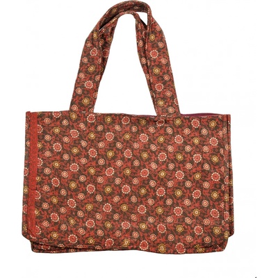 Sanu Babu Elegantní plážová taška červeno-hnědá rozměr 48x13x34 + 34cm ucha 2R Červená 34 cm cm 48 cm cm 13 cm cm