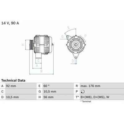 Alternátor BOSCH 0 986 038 170