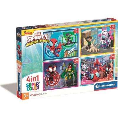 Clementoni Spidey a jeho úžasní přátelé 4 v 1 12 + 16 + 20 + 24 dílků