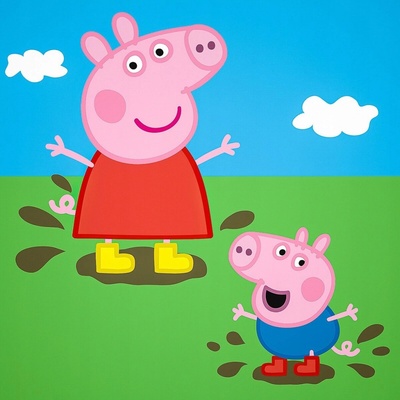 Carbotex · Detský magický uterák Prasiatko Pepina a Tomík - Peppa Pig - 30 x 30 cm
