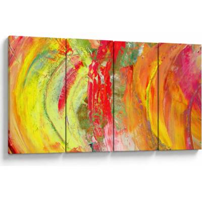 Obraz abstrakcie - maľba, štvordielne 160x80 cm