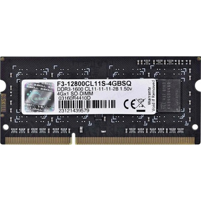 G.Skill DDR3 4GB 1600MHz CL11 (1x4GB) F3-12800CL11S-4GBSQ