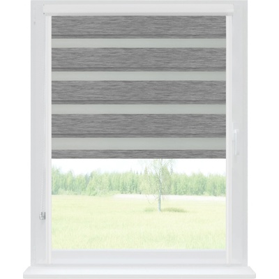 Dekodum Roleta den a noc v bílé kazetě zatemňovací Stříbrná 33 x 150 cm