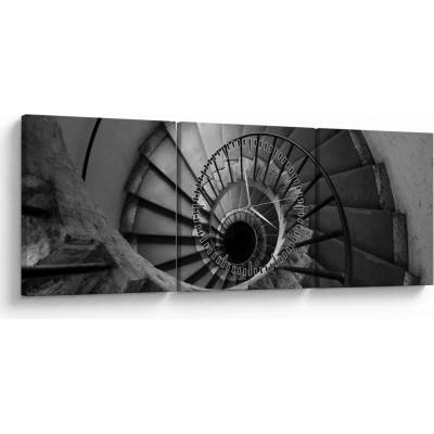 Obraz - Schodisko (s hodinami), trojdielne 90x30 cm s hodinami