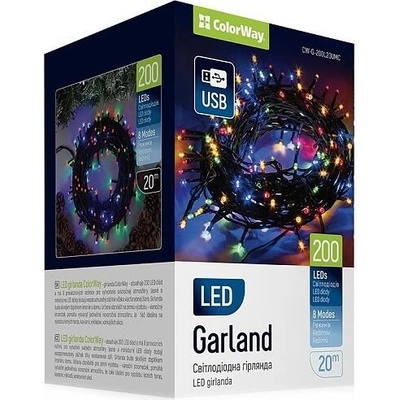 ColorWay vnitřní 200 LED USB 20m vícebarevné CW-G-200L20UMC